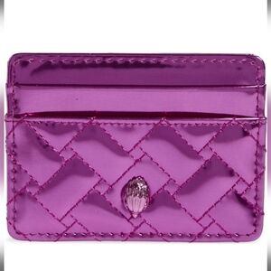 Kurt Geiger Metallic Pink Quilted Card Holder